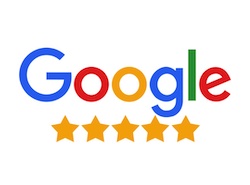 5-star ratings banner on Google for MobiWork Field Services Management Solution, Google my business logo with 5-star ratings