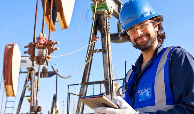 Technician working on a smartphone with the MobiWork oil and gas field services software solution